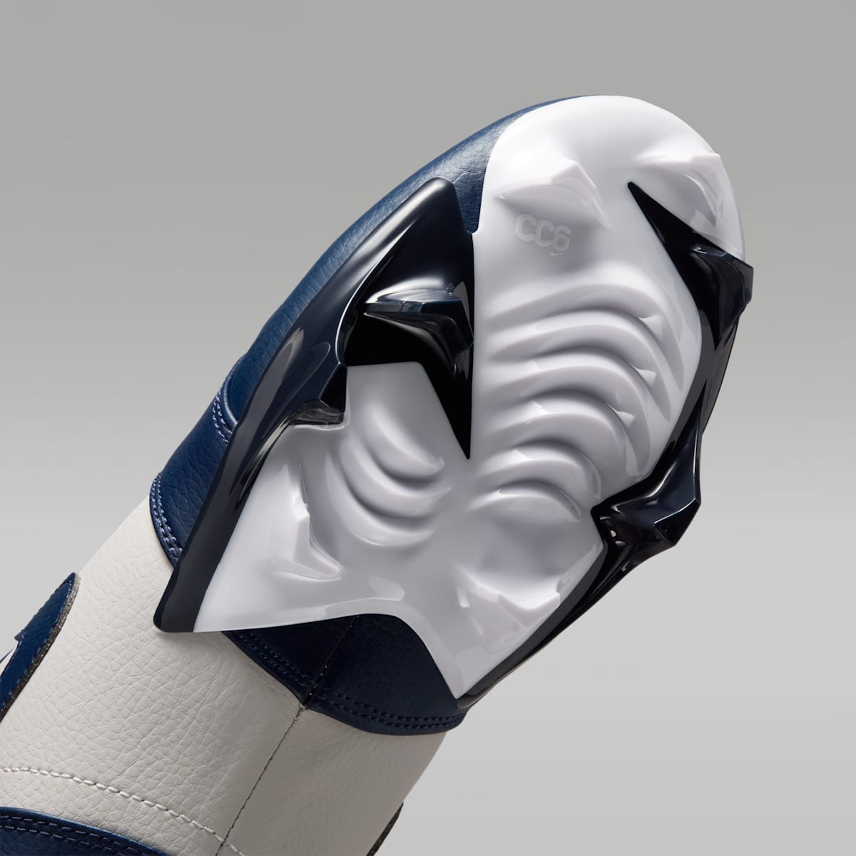 Jordan 1 Low TD Men's Football Cleat - Wolf Grey/White/College Navy - Image 7