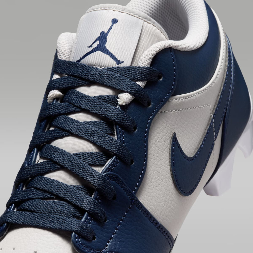 Jordan 1 Low TD Men's Football Cleat - Wolf Grey/White/College Navy - Image 8