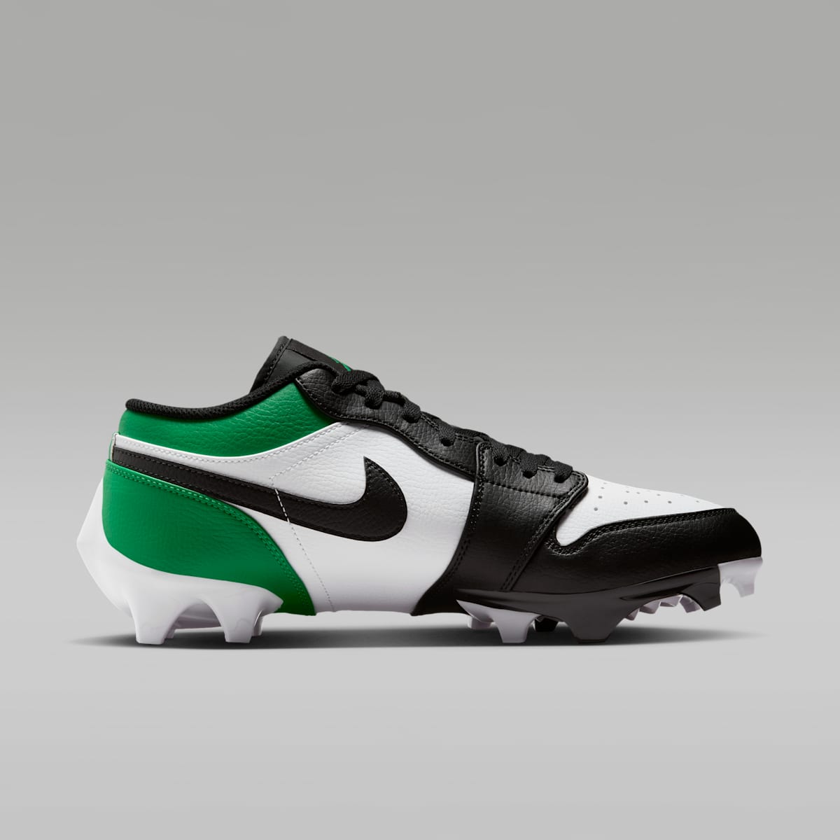 Jordan 1 Low TD Men's Football Cleat - Black/White/Lucky Green - Image 3