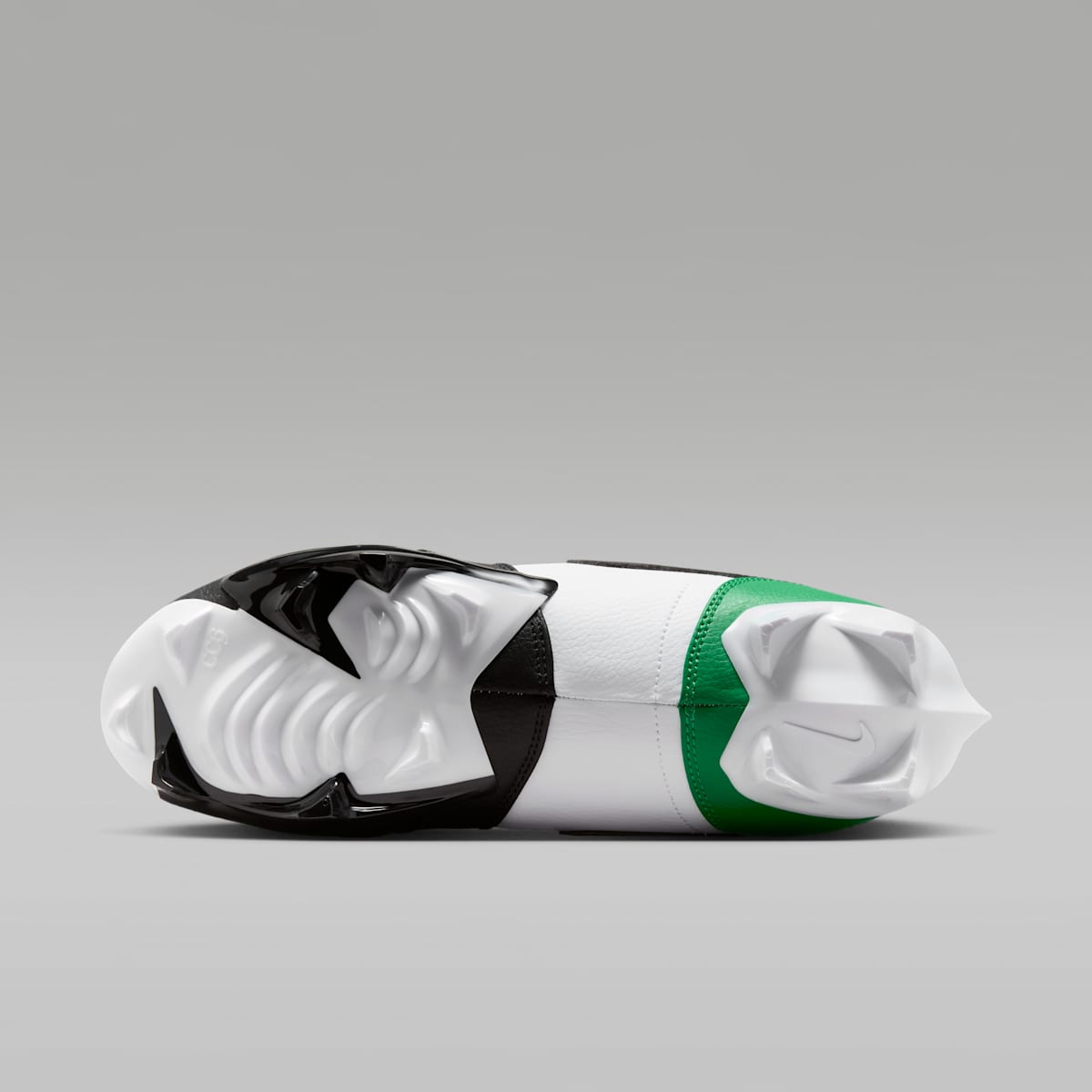 Jordan 1 Low TD Men's Football Cleat - Black/White/Lucky Green - Image 2