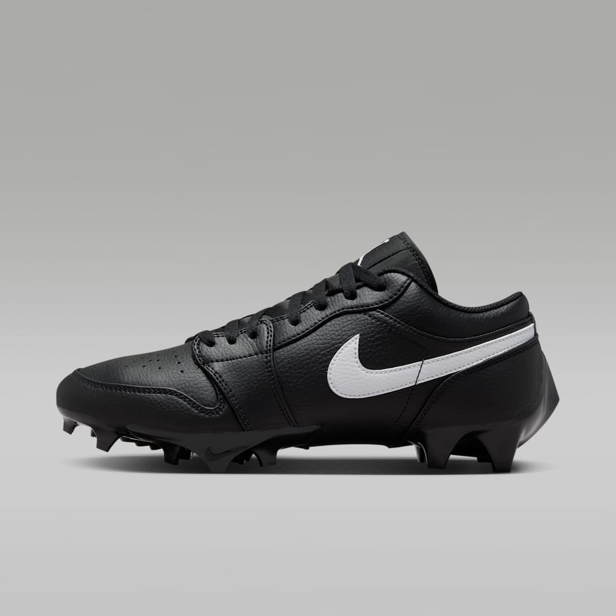 Jordan 1 Low TD Men's Football Cleat - Black/Black/White - Image 1