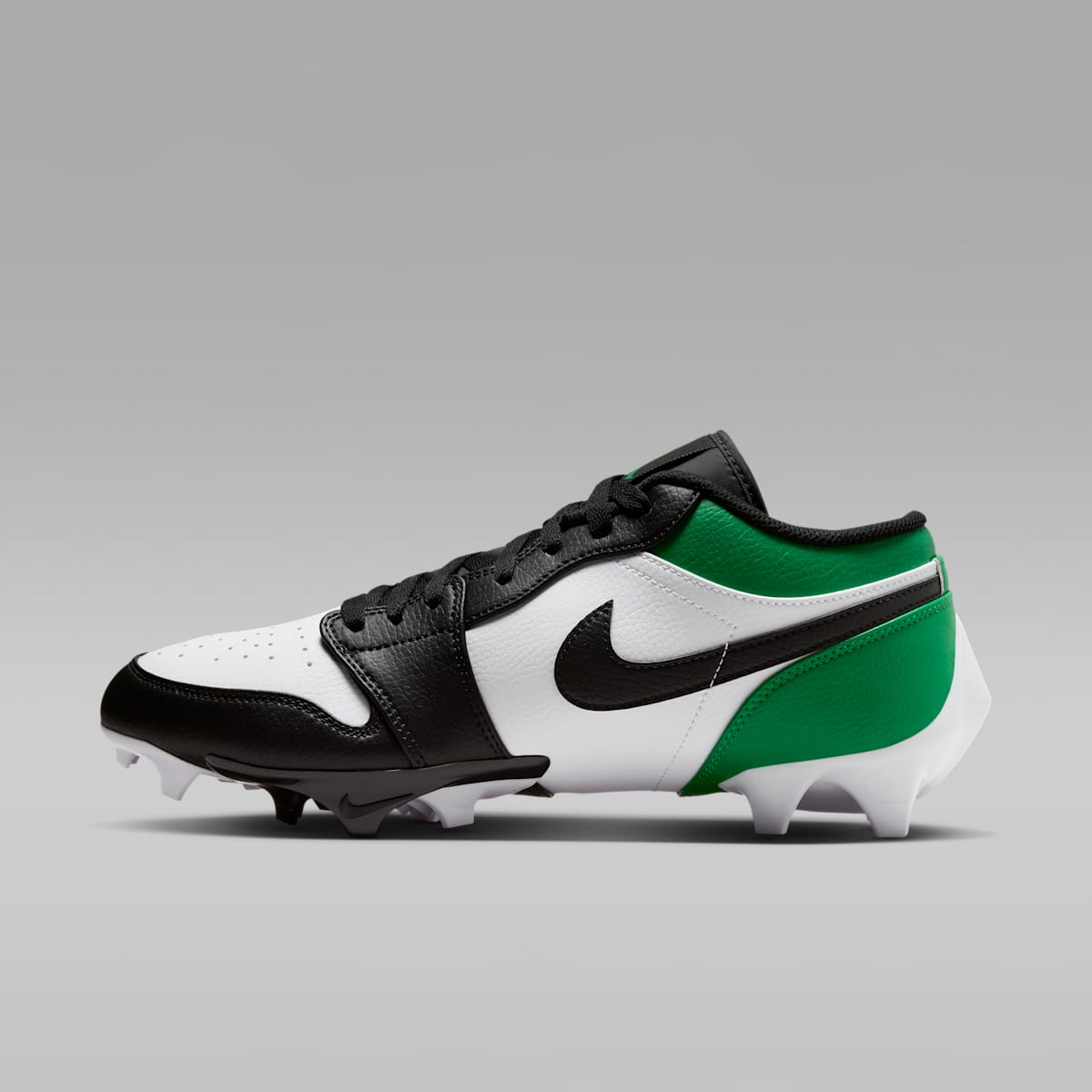 Jordan 1 Low TD Men's Football Cleat - Black/White/Lucky Green - Image 1