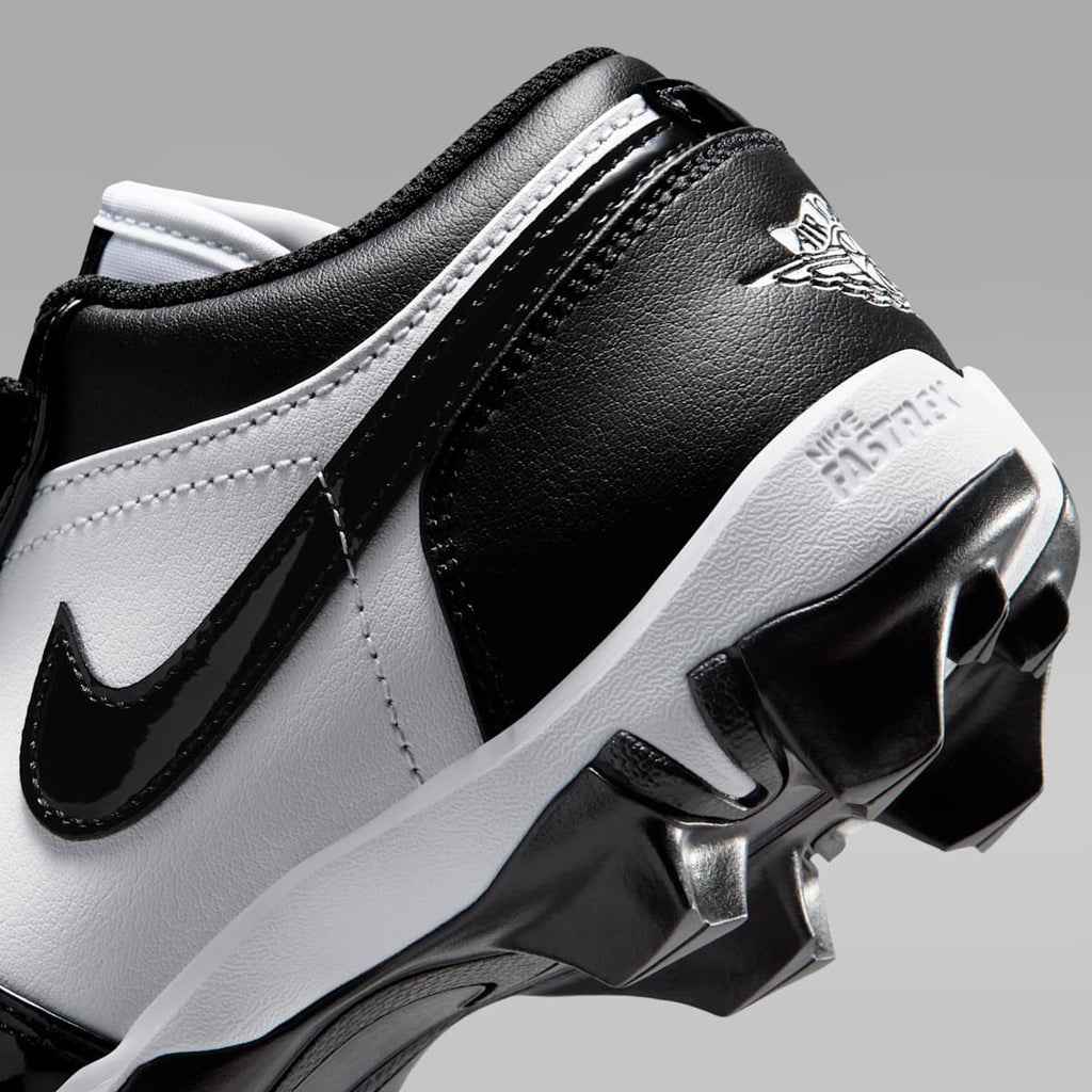 Jordan 1 Low Little/Big Kids' Cleats - White/Black/Black