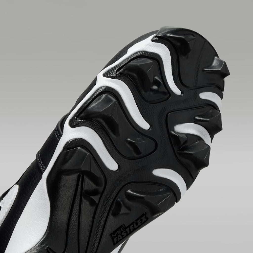 Jordan 1 Low Little/Big Kids' Cleats - Black/White/White - Image 7