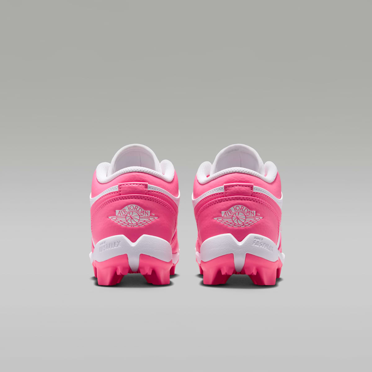 Jordan 1 Low Little/Big Kids' Cleats - White/Sunset Pulse/Digital Pink