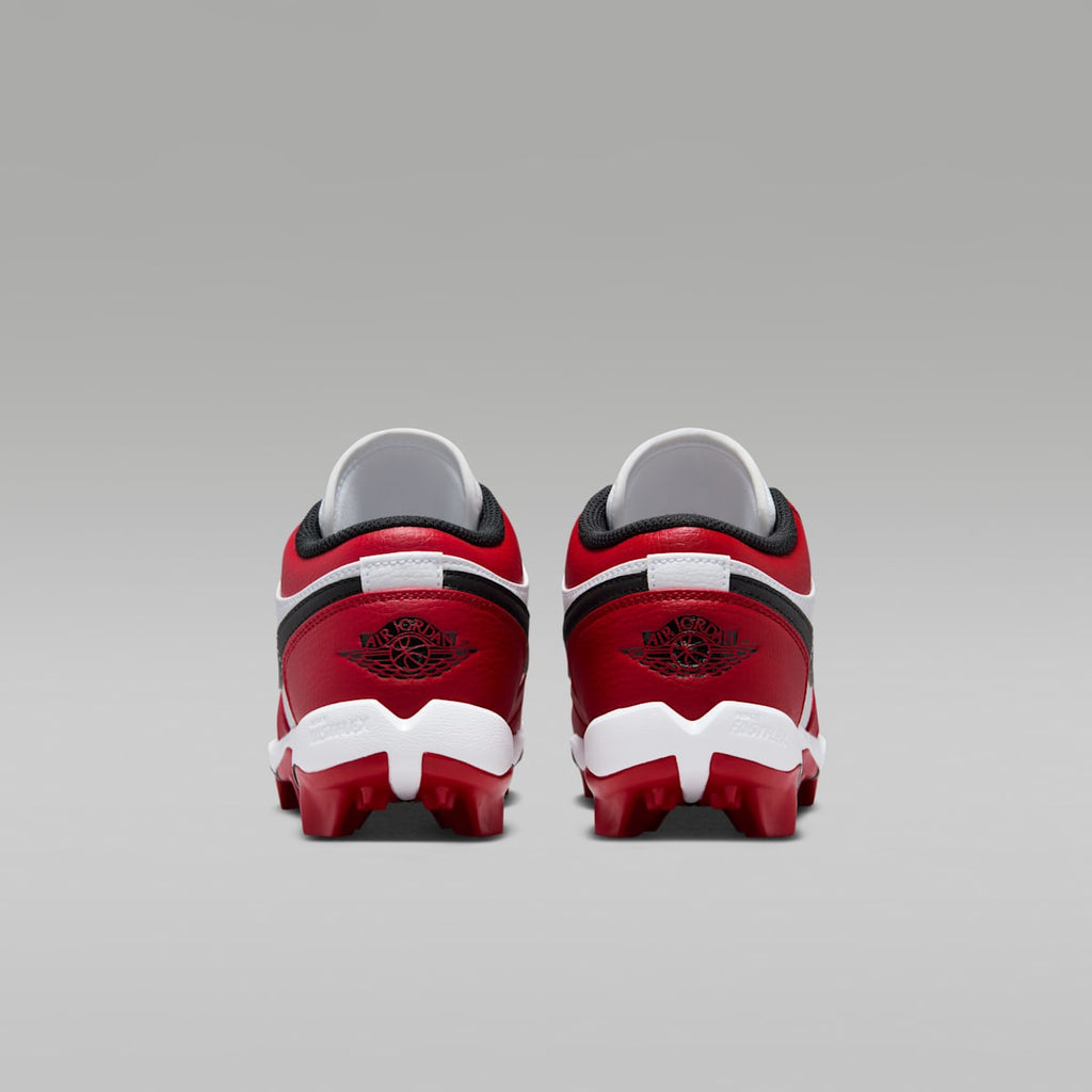 Jordan 1 Low Little/Big Kids' Cleats - White/Gym Red/Black - Image 6