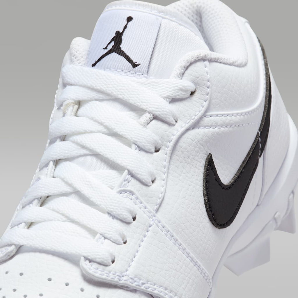Jordan 1 Low Little/Big Kids' Cleats - White/Black/Black - Image 8