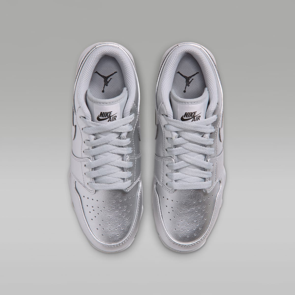 Jordan 1 Low Little/Big Kids' Cleats - Metallic Silver/Black