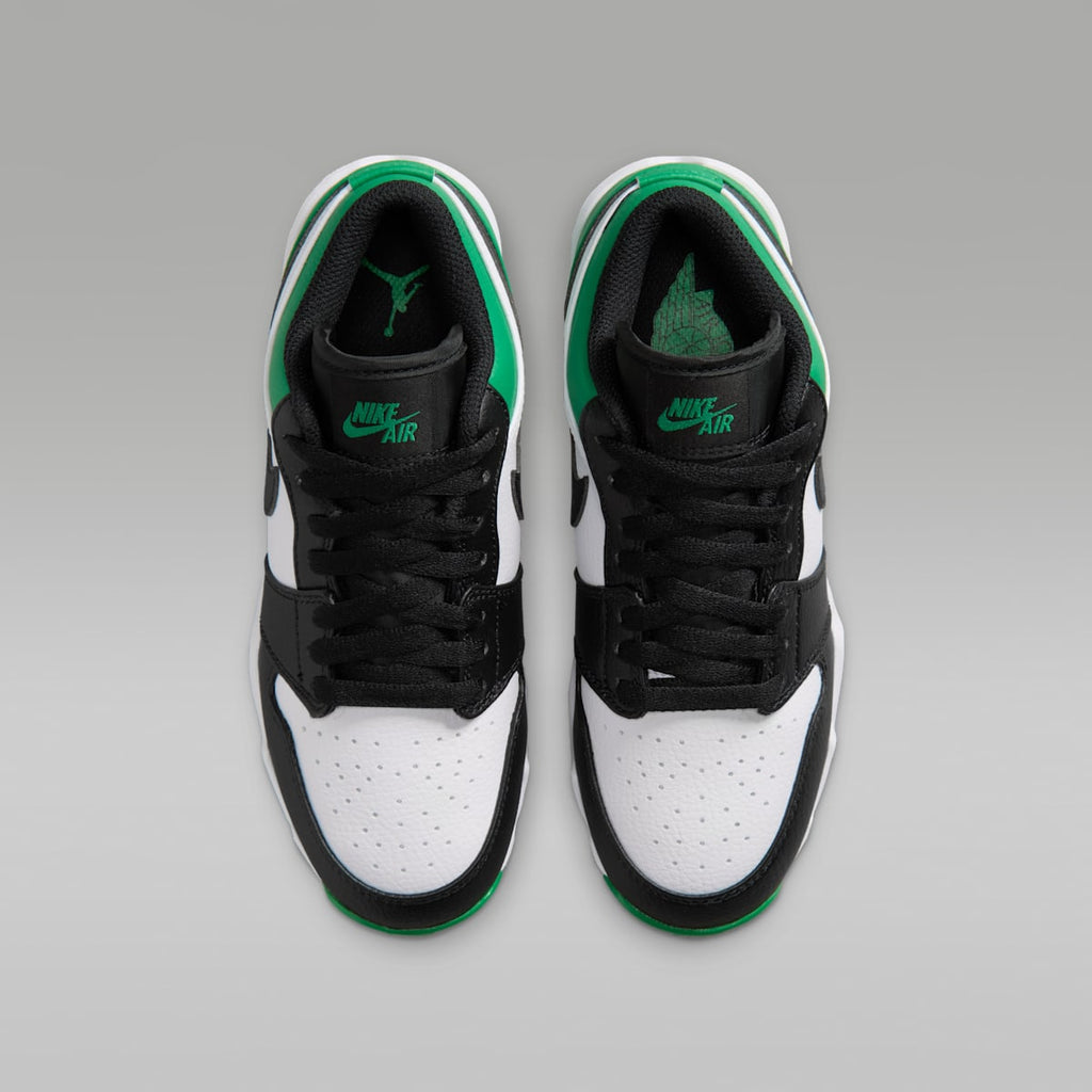 Jordan 1 Low Little/Big Kids' Cleats - Black/Lucky Green - Image 4