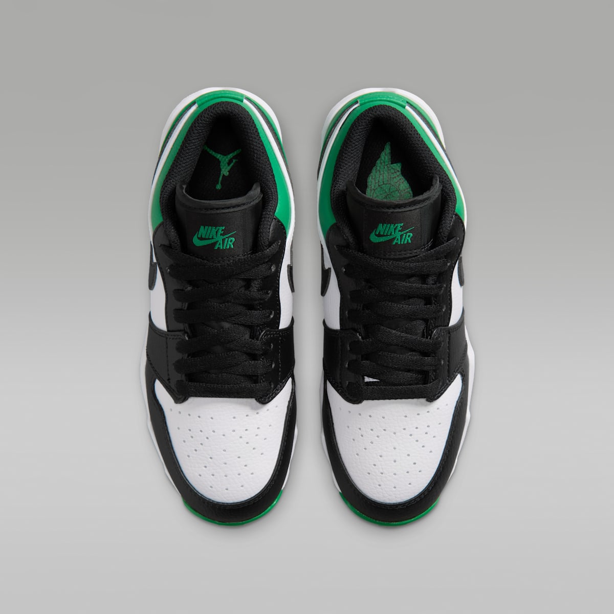 Jordan 1 Low Little/Big Kids' Cleats - Black/Lucky Green - Image 4