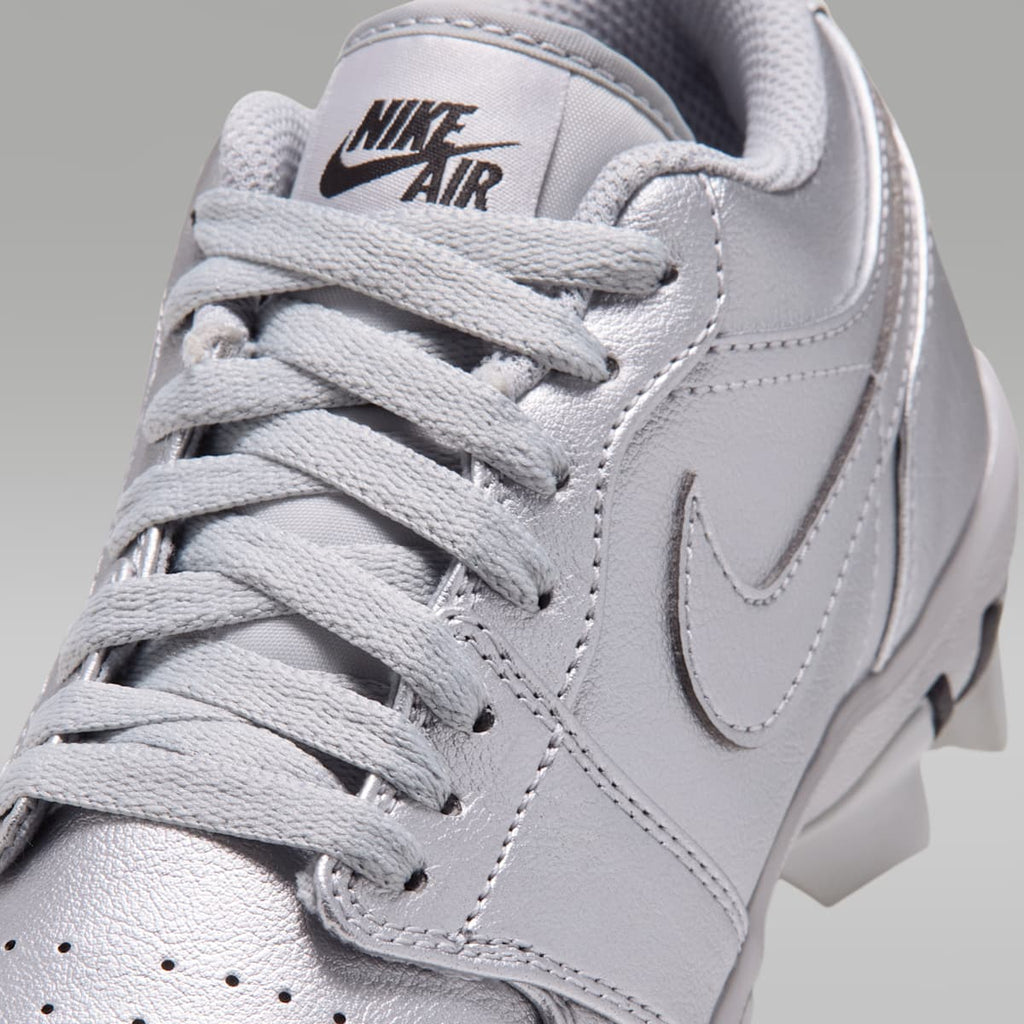 Jordan 1 Low Little/Big Kids' Cleats - Metallic Silver/Black