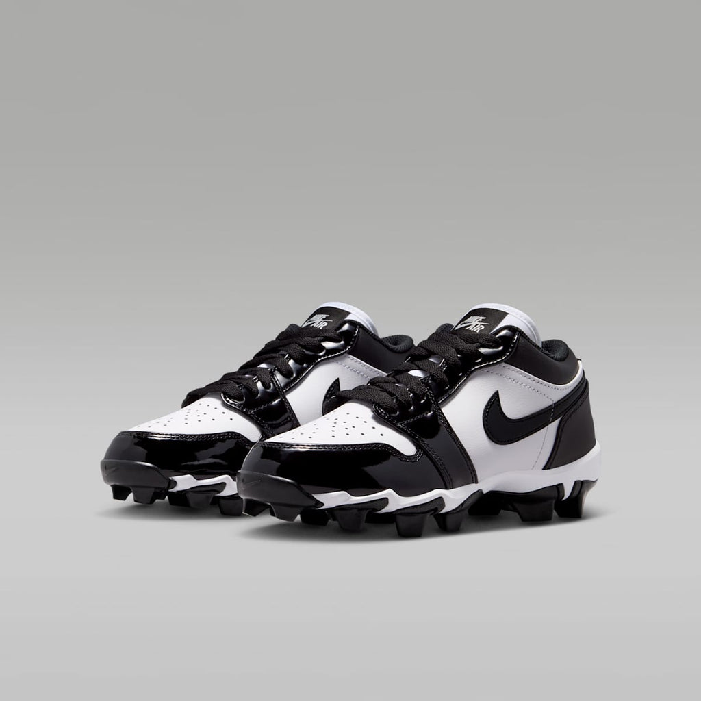 Jordan 1 Low Little/Big Kids' Cleats - White/Black/Black