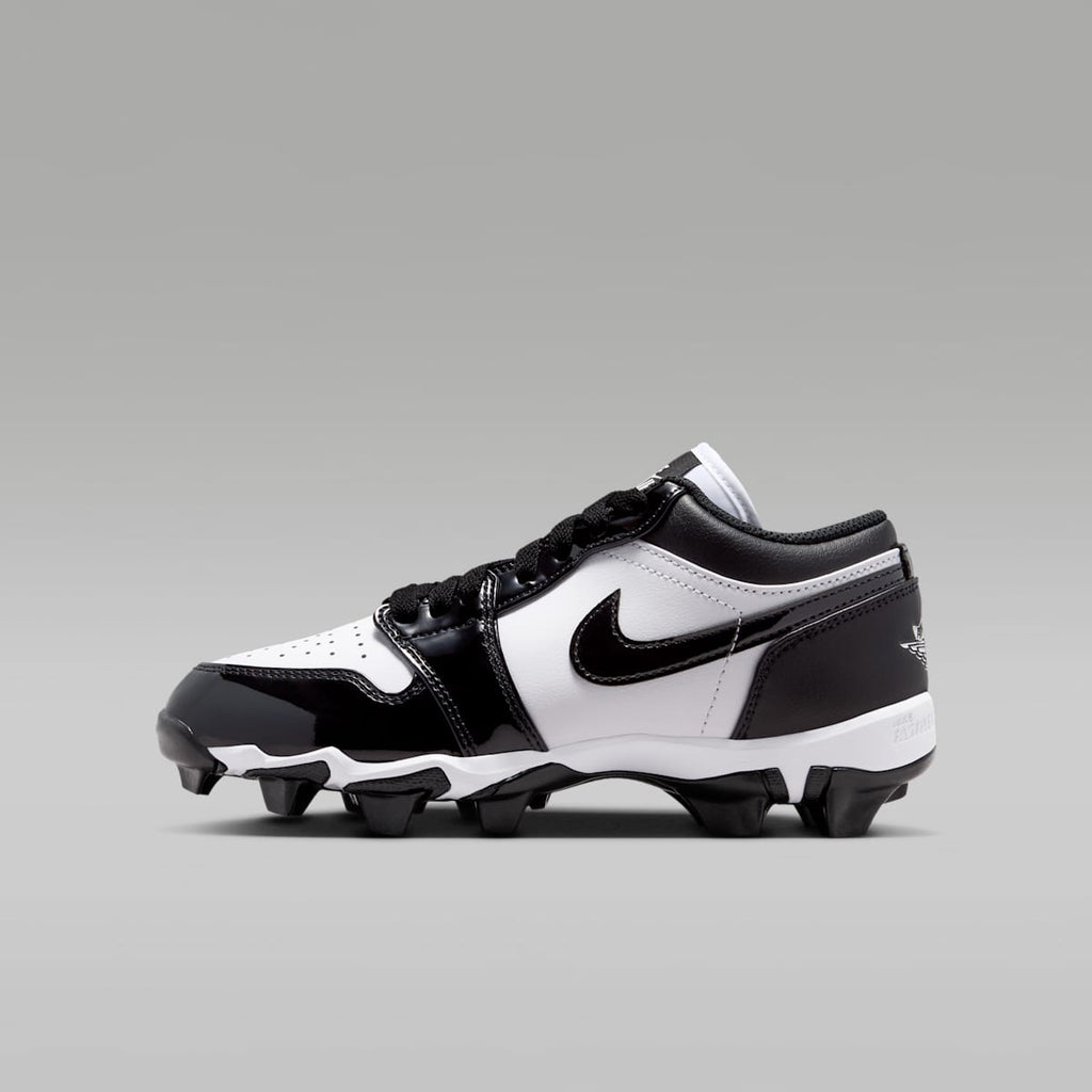 Jordan 1 Low Little/Big Kids' Cleats - White/Black/Black