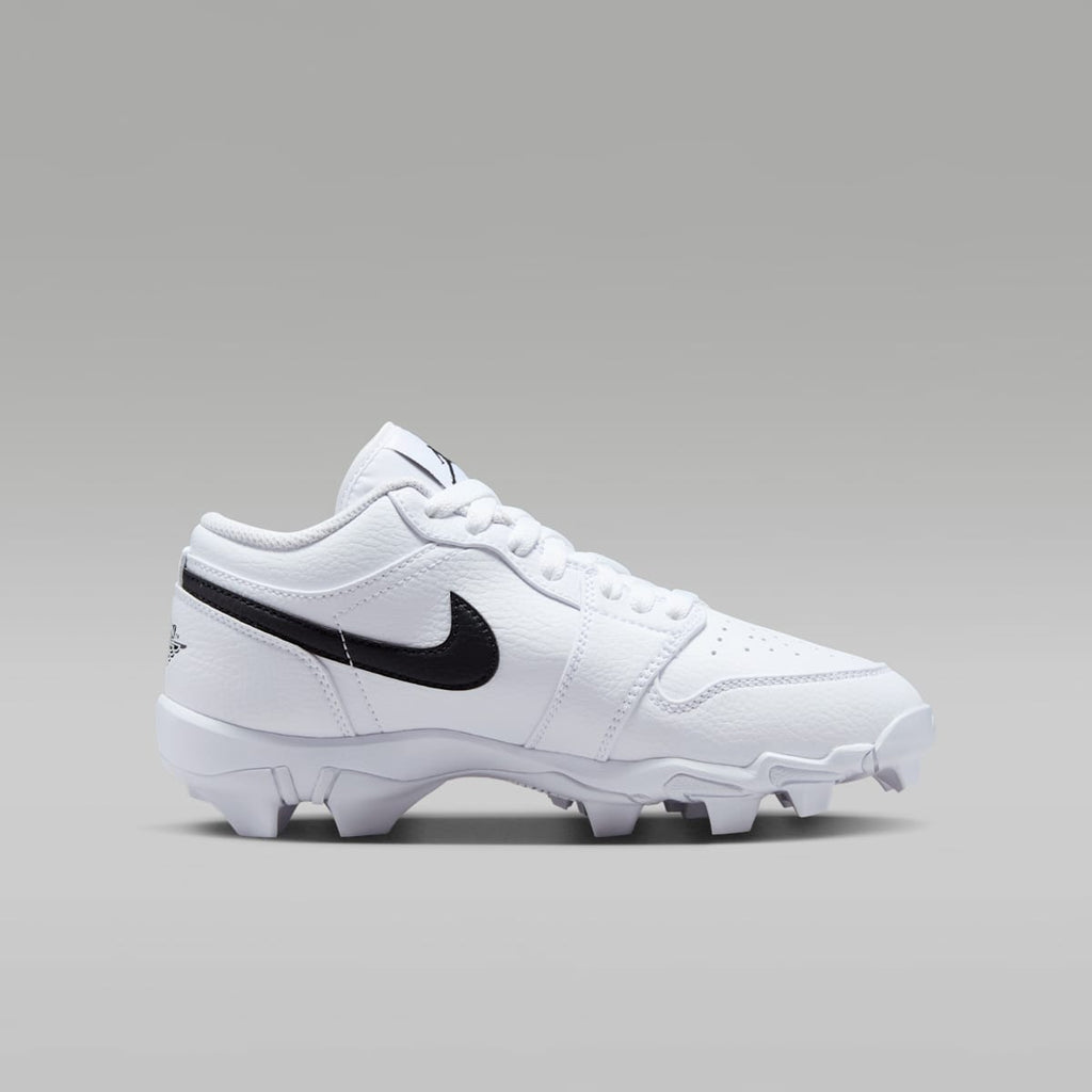 Jordan 1 Low Little/Big Kids' Cleats - White/Black/Black