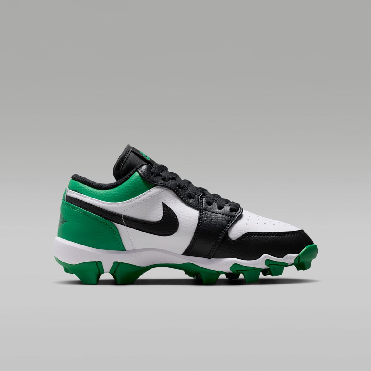 Jordan 1 Low Little/Big Kids' Cleats - Black/Lucky Green - Image 3