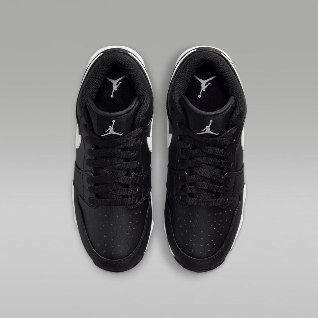 Jordan 1 Low Little/Big Kids' Cleats - Black/White/White - Image 4