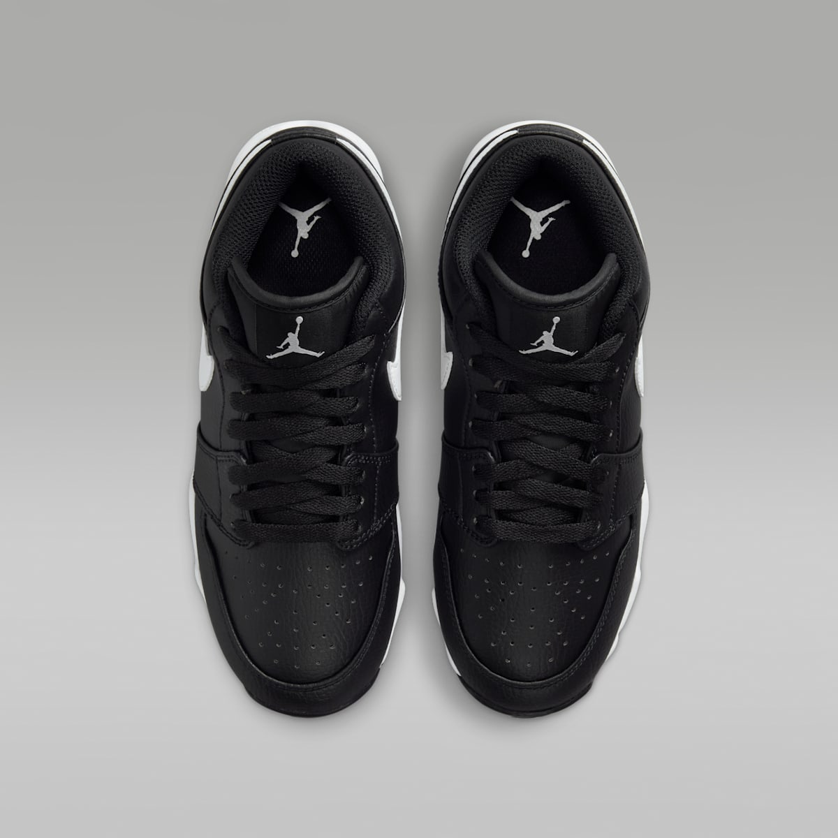 Jordan 1 Low Little/Big Kids' Cleats - Black/White/White - Image 4