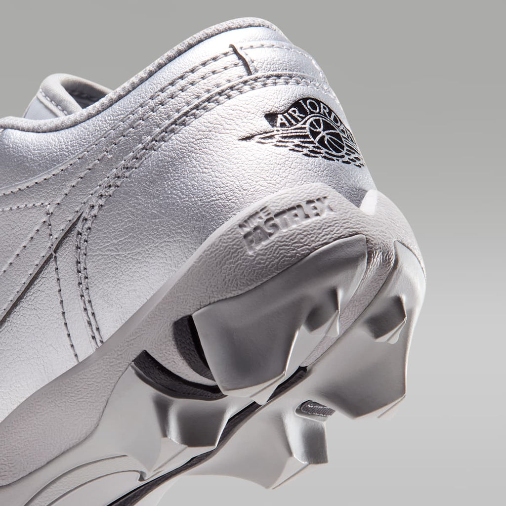 Jordan 1 Low Little/Big Kids' Cleats - Metallic Silver/Black