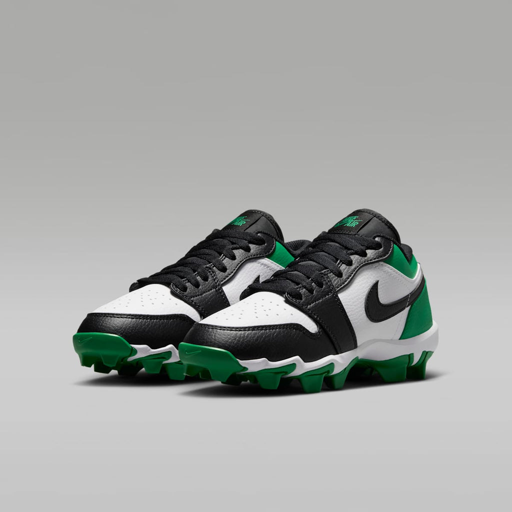 Jordan 1 Low Little/Big Kids' Cleats - Black/Lucky Green - Image 5