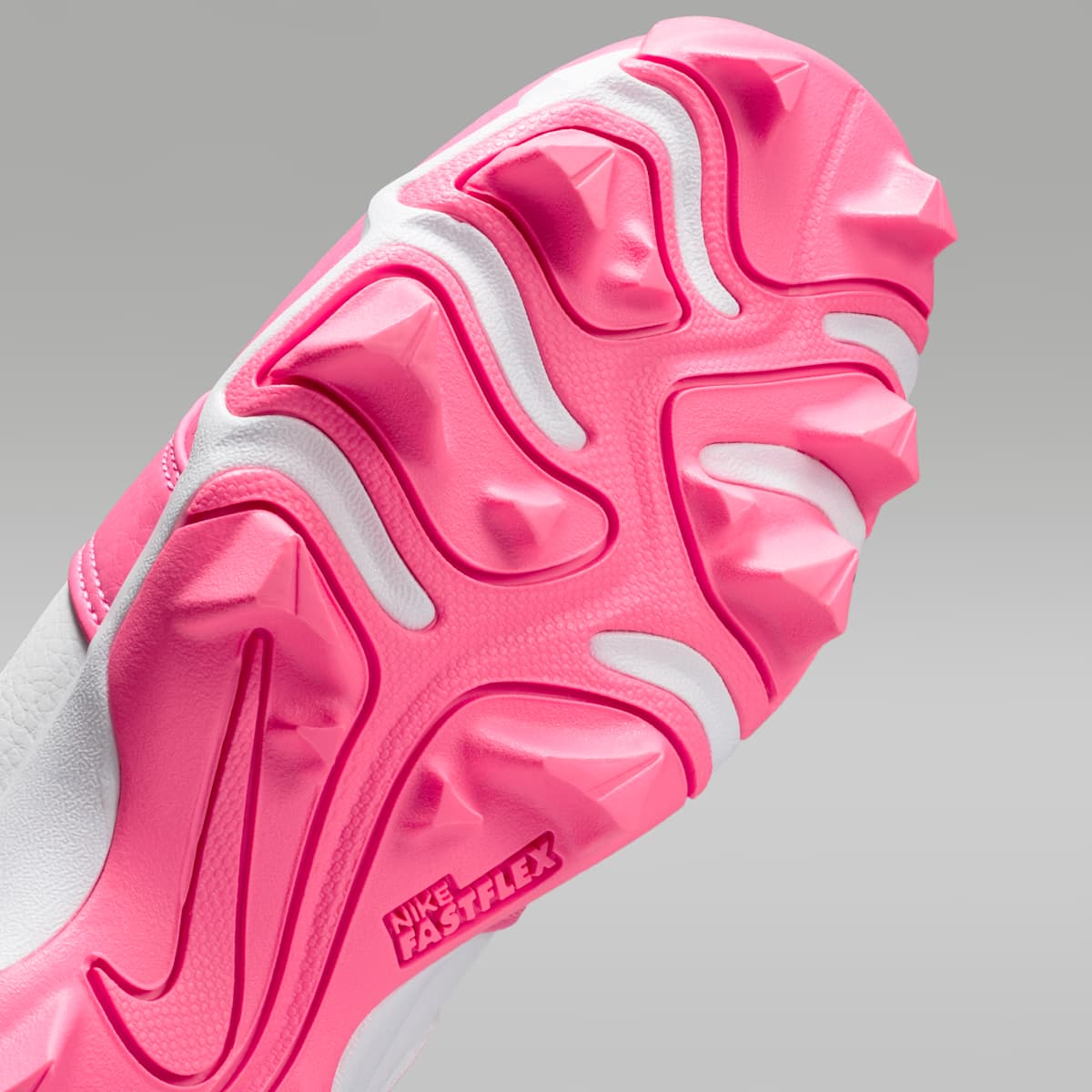 Jordan 1 Low Little/Big Kids' Cleats - White/Sunset Pulse/Digital Pink - Image 7