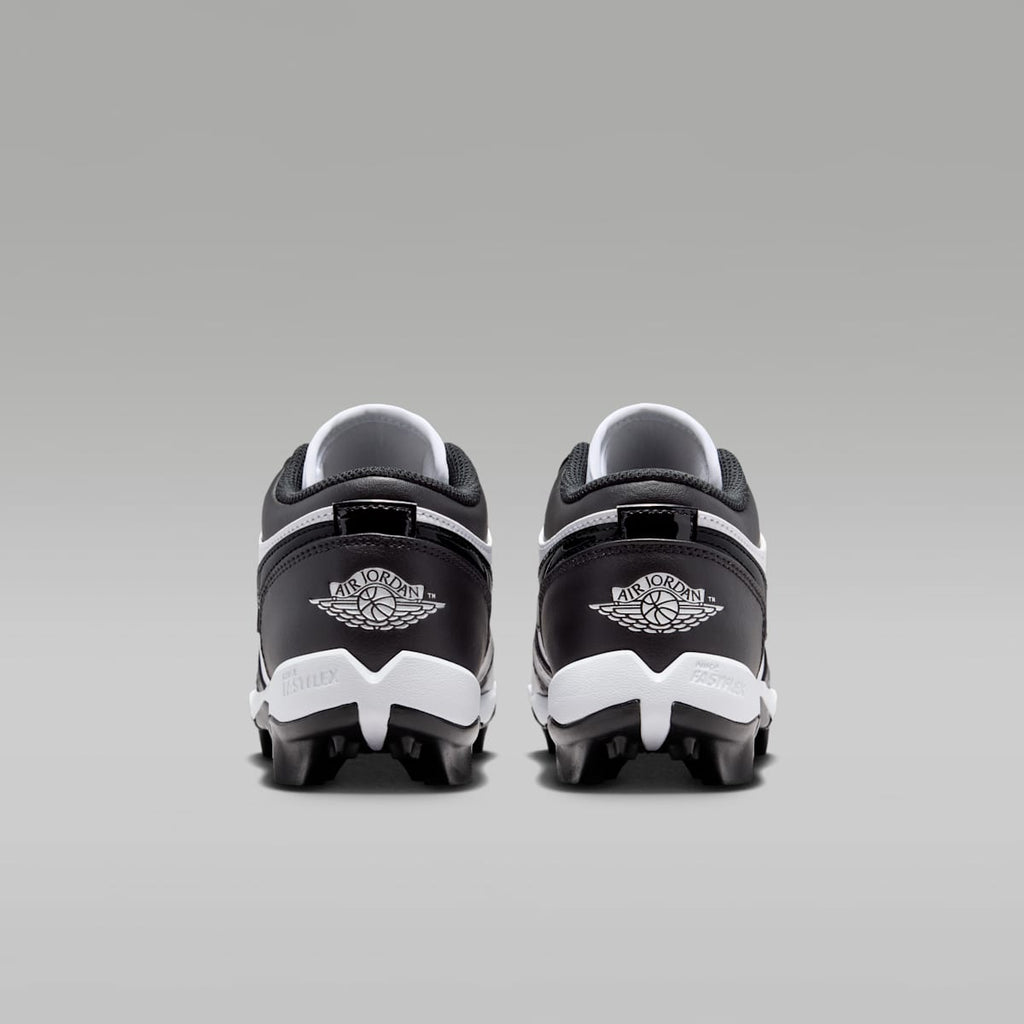 Jordan 1 Low Little/Big Kids' Cleats - White/Black/Black