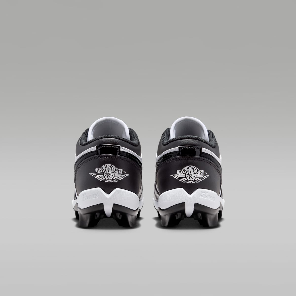 Jordan 1 Low Little/Big Kids' Cleats - White/Black/Black