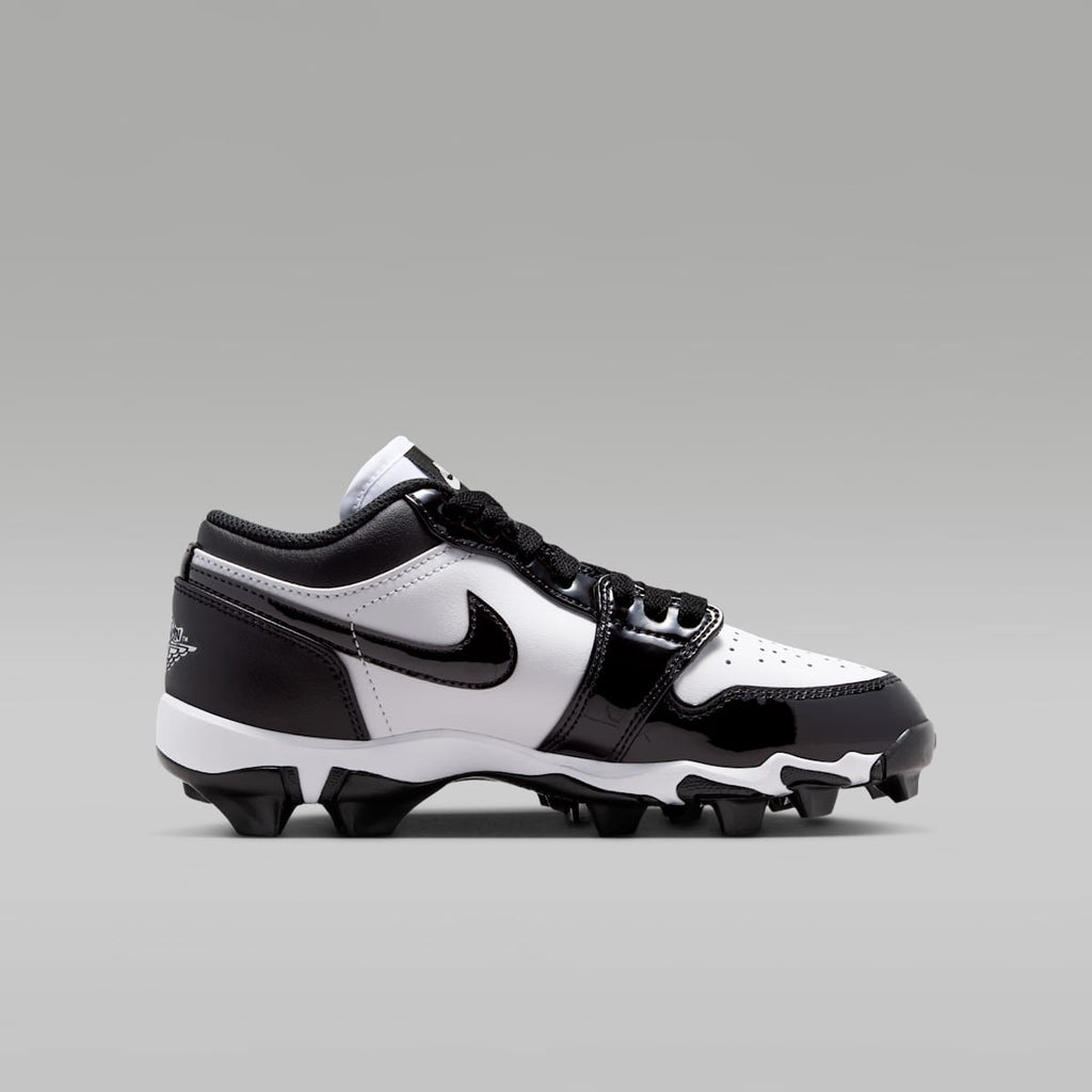 Jordan 1 Low Little/Big Kids' Cleats - White/Black/Black