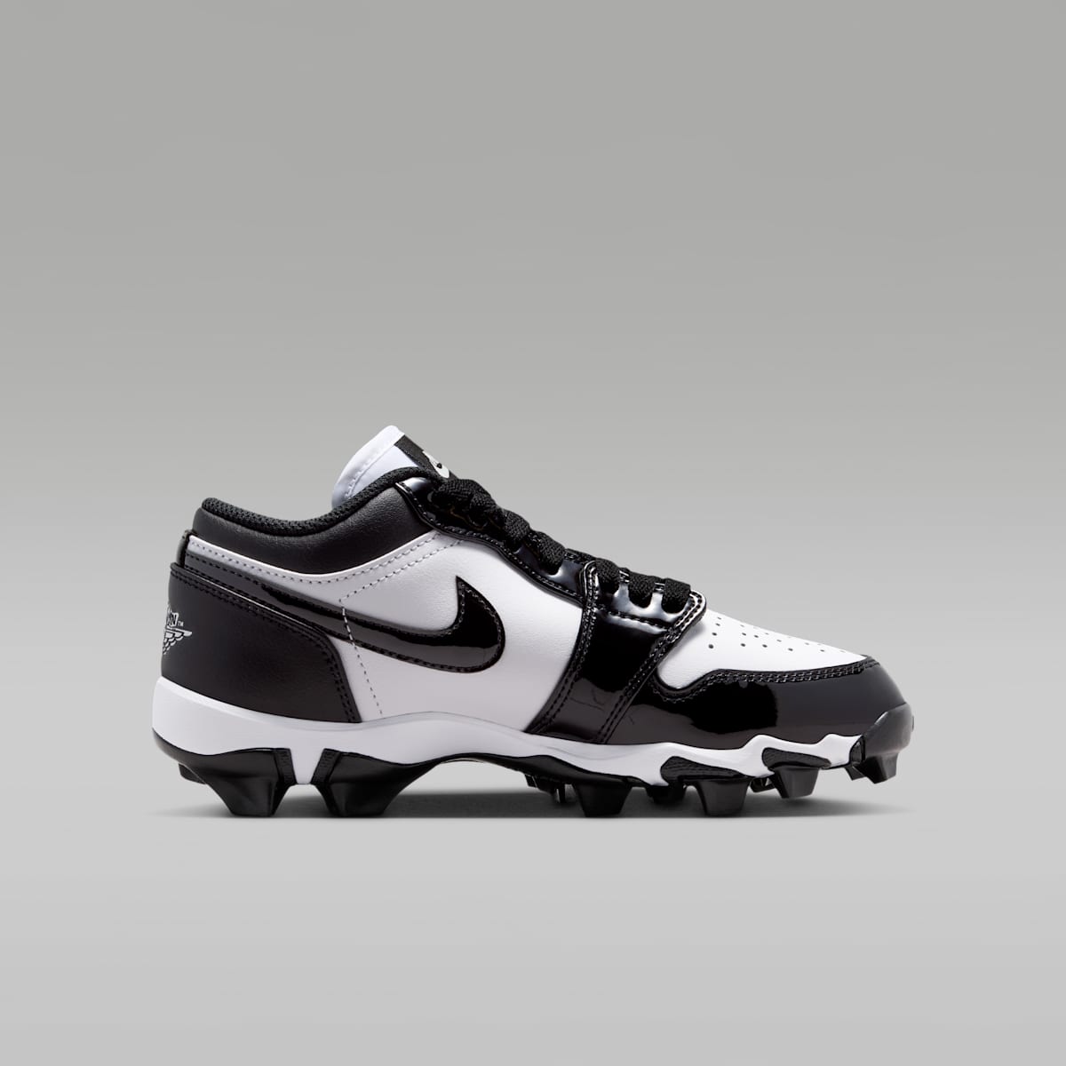 Jordan 1 Low Little/Big Kids' Cleats - White/Black/Black