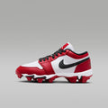Jordan 1 Low Little/Big Kids' Cleats - White/Gym Red/Black