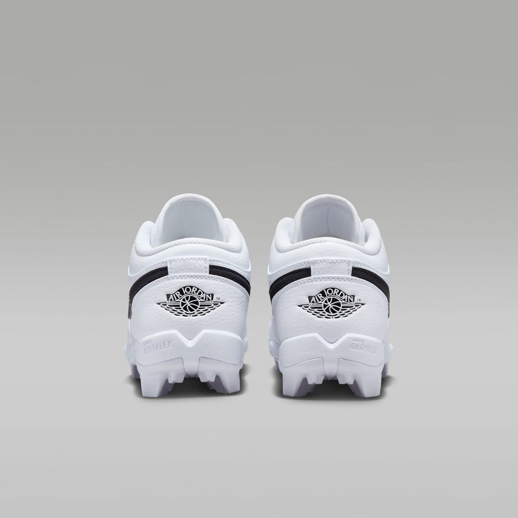 Jordan 1 Low Little/Big Kids' Cleats - White/Black/Black - Image 6