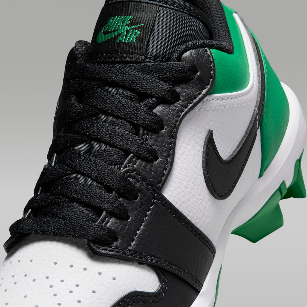 Jordan 1 Low Little/Big Kids' Cleats - Black/Lucky Green - Image 8