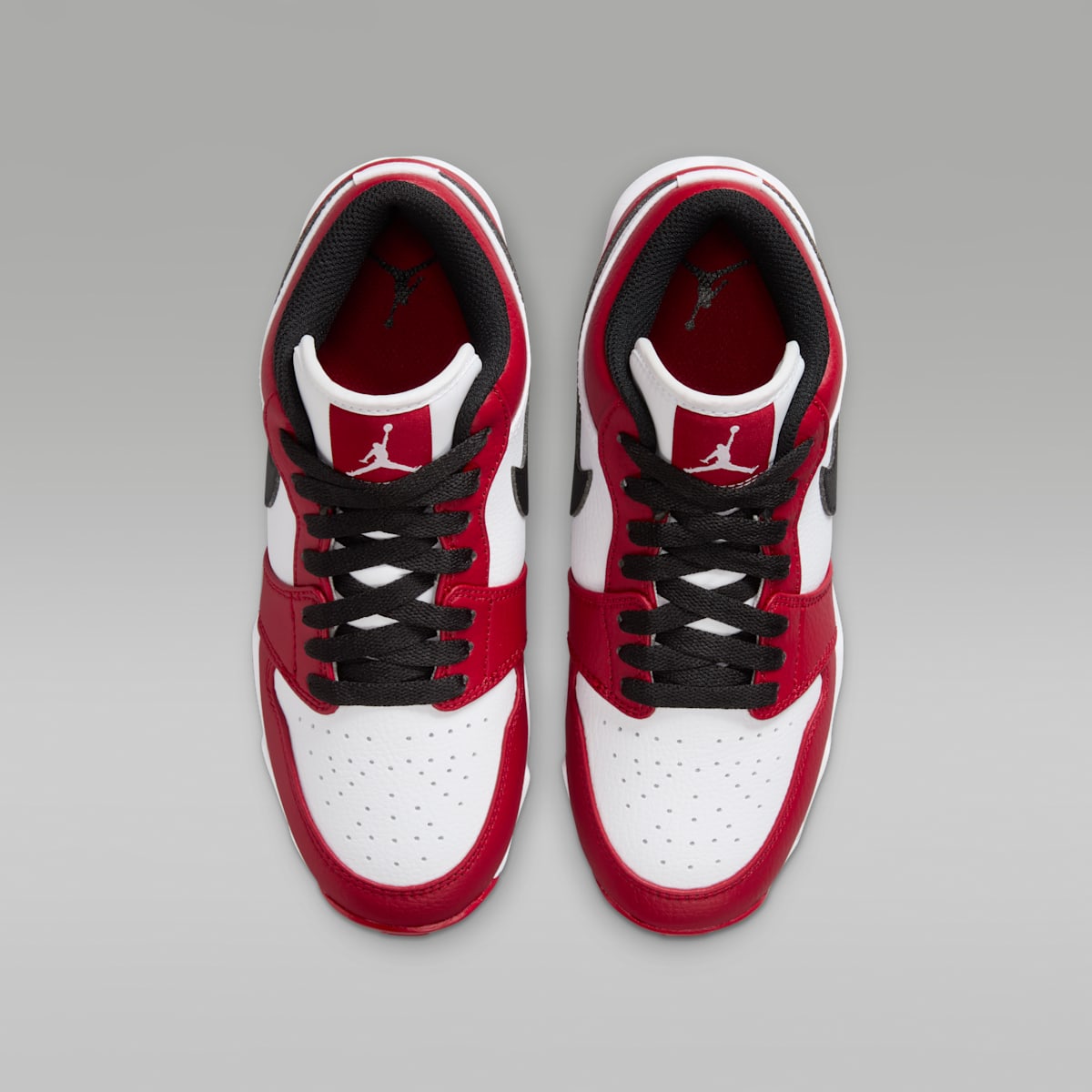 Jordan 1 Low Little/Big Kids' Cleats - White/Gym Red/Black