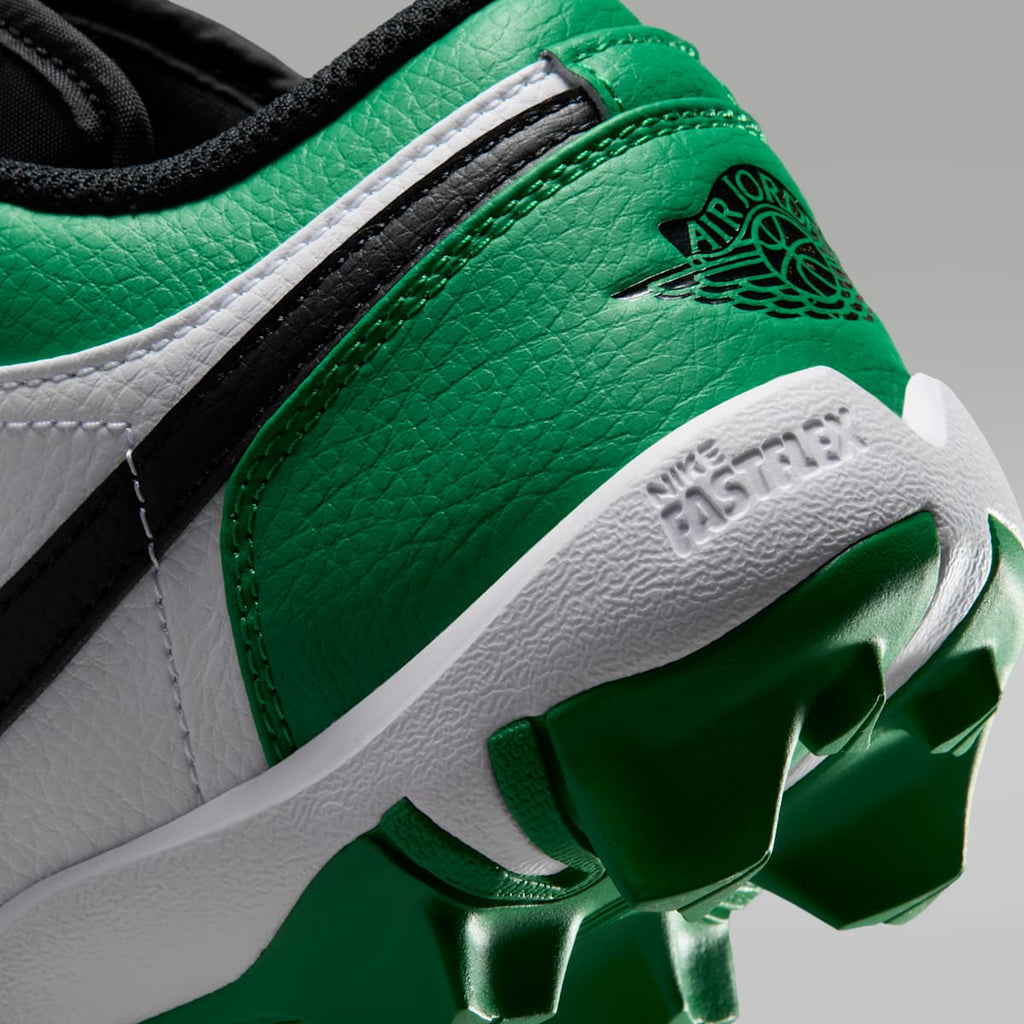 Jordan 1 Low Little/Big Kids' Cleats - Black/Lucky Green - Image 9