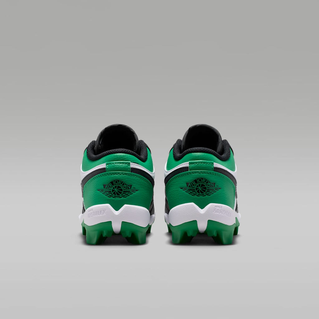 Jordan 1 Low Little/Big Kids' Cleats - Black/Lucky Green - Image 6