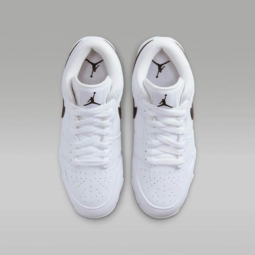 Jordan 1 Low Little/Big Kids' Cleats - White/Black/Black - Image 4