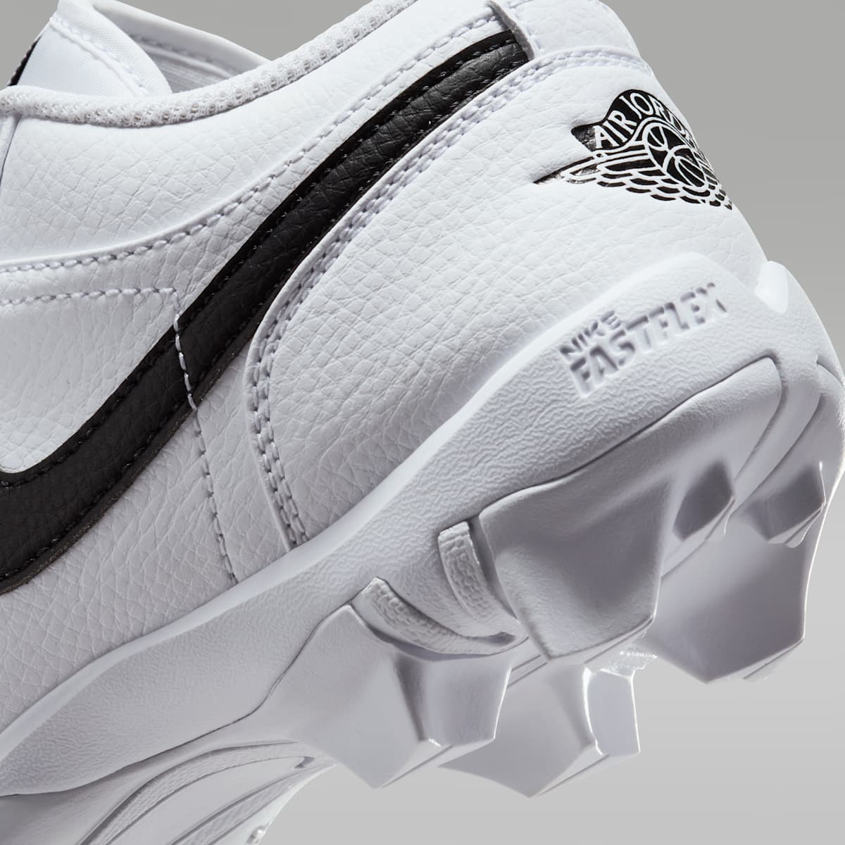 Jordan 1 Low Little/Big Kids' Cleats - White/Black/Black