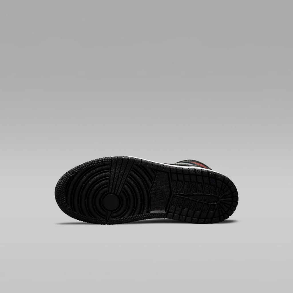 Jordan 1 Mid Little Kids' Shoes - Black/Particle Grey/White/Gym Red