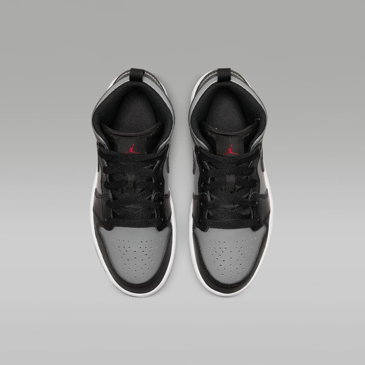 Jordan 1 Mid Little Kids' Shoes - Black/Particle Grey/White/Gym Red