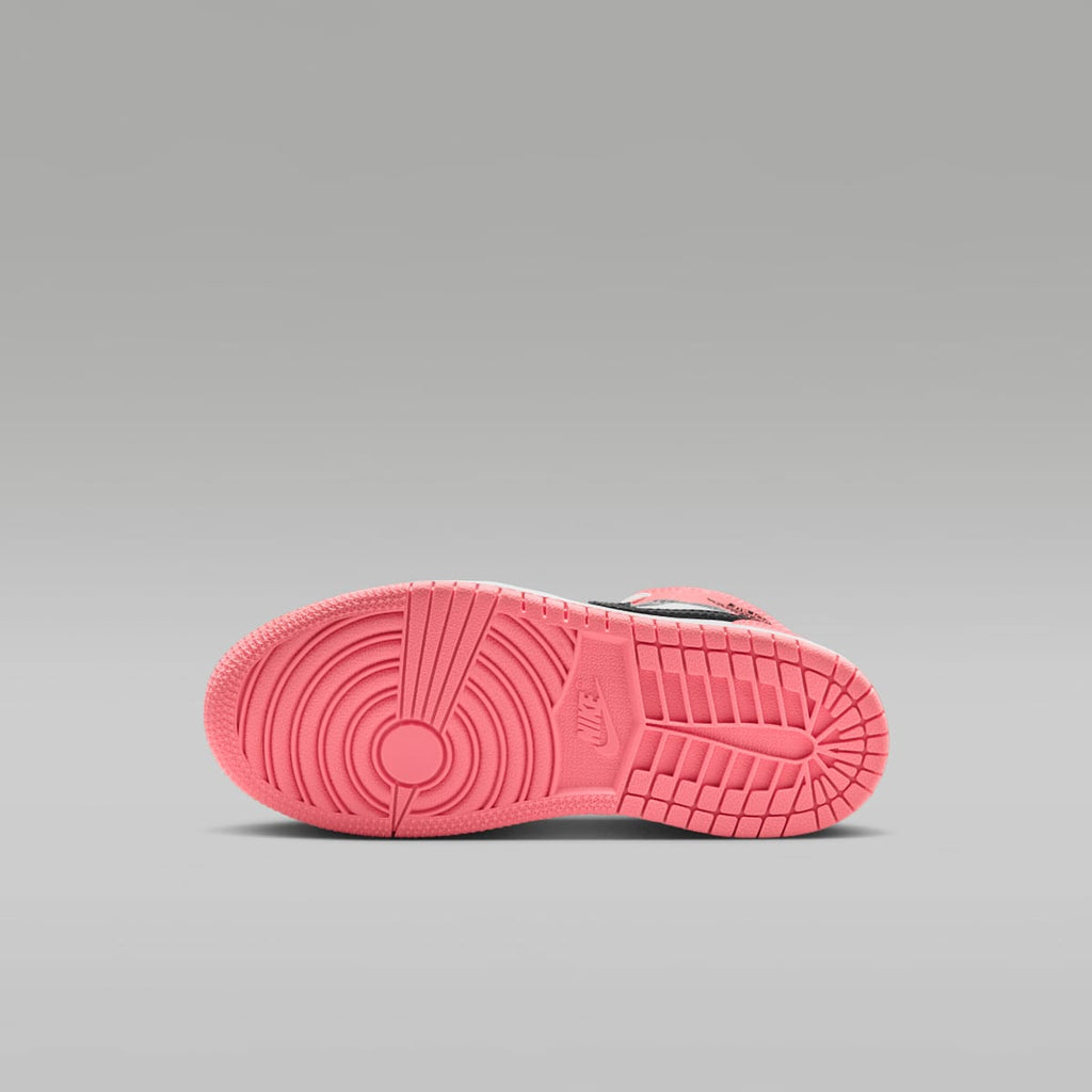 Jordan 1 Mid Little Kids' Shoes - Pink Gaze/White/Black - Image 2