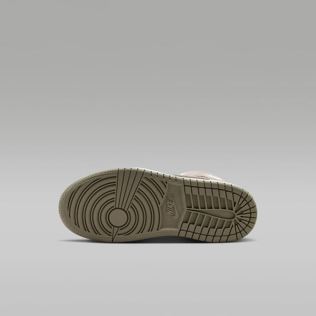 Jordan 1 Mid Little Kids' Shoes - Enigma Stone/Summit White/Olive Grey - Image 2