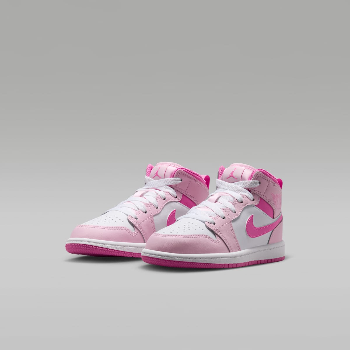 Jordan 1 Mid Little Kids' Shoes - Pink Foam/China Rose/White/Pink Foam - Image 5