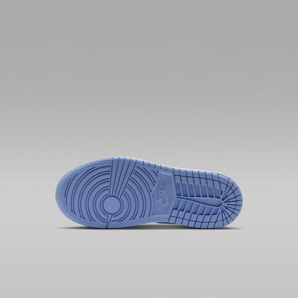 Jordan 1 Mid Little Kids' Shoes - Hydrogen Blue/Aluminum/White - Image 2