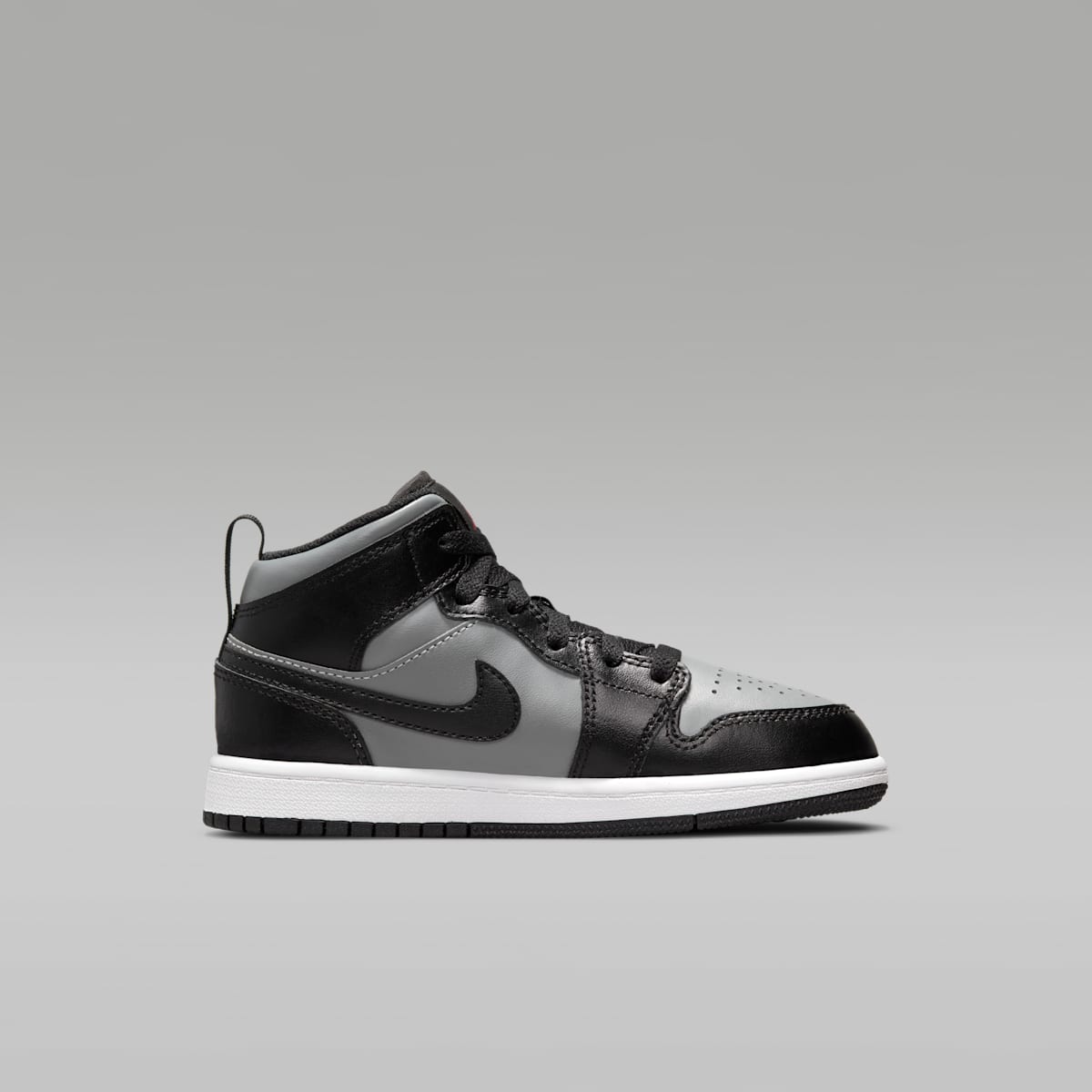 Jordan 1 Mid Little Kids' Shoes - Black/Particle Grey/White/Gym Red