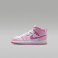 Jordan 1 Mid Little Kids' Shoes - Pink Foam/China Rose/White/Pink Foam - Image 1