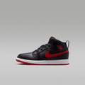 Jordan 1 Mid Little Kids' Shoes - Black/White/University Red - Image 1