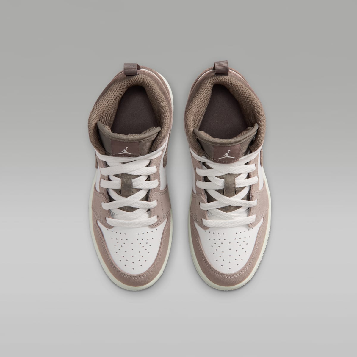 Jordan 1 Mid Little Kids' Shoes - Enigma Stone/Summit White/Olive Grey - Image 4