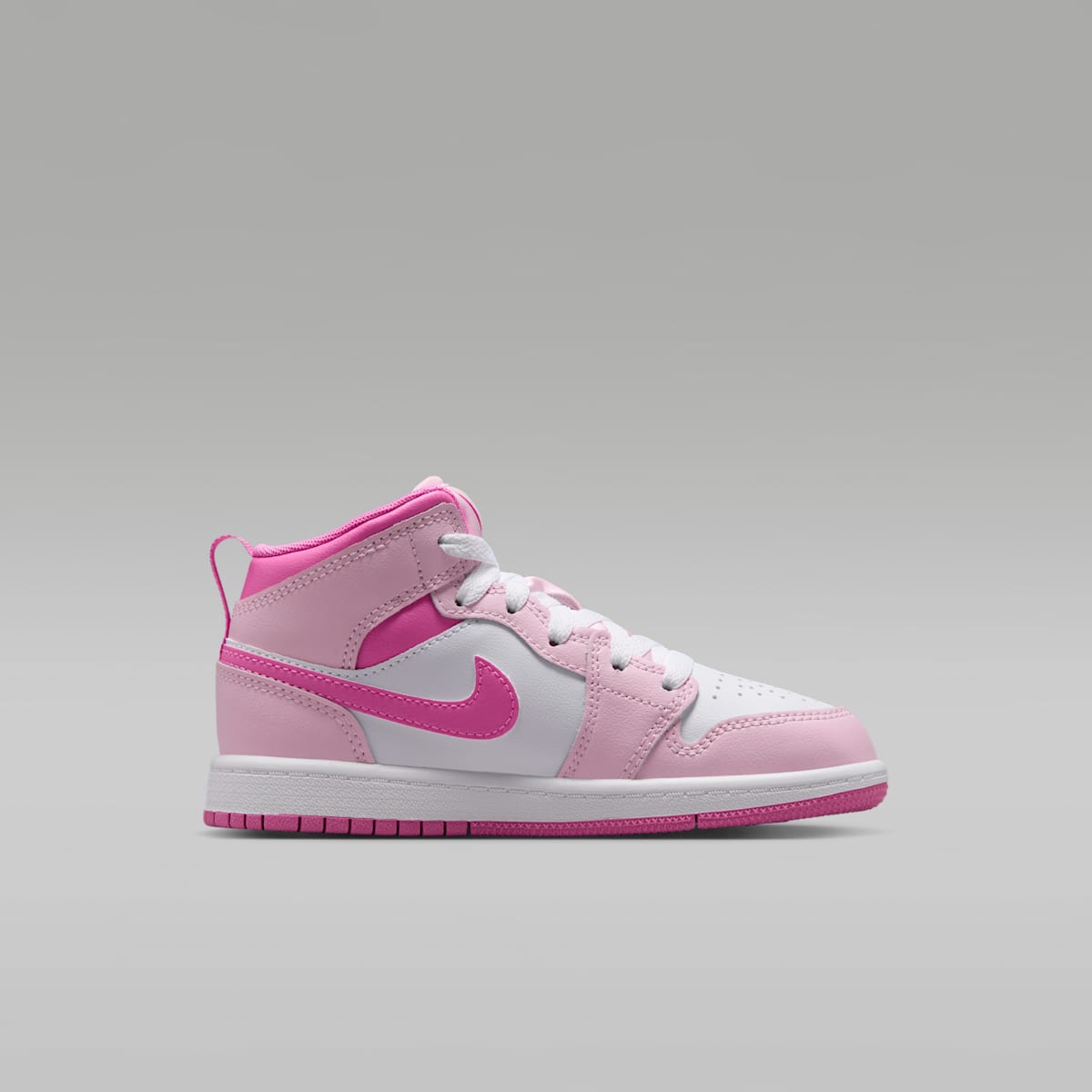 Jordan 1 Mid Little Kids' Shoes - Pink Foam/China Rose/White/Pink Foam - Image 3