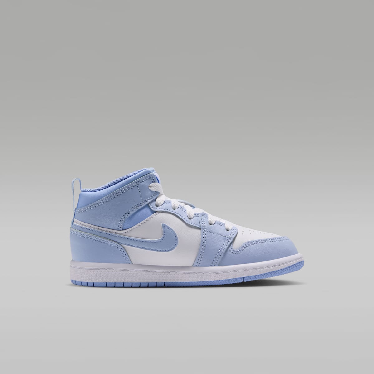 Jordan 1 Mid Little Kids' Shoes - Hydrogen Blue/Aluminum/White - Image 3