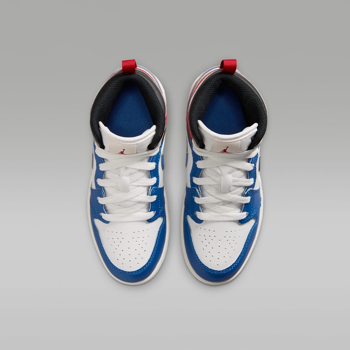 Jordan 1 Mid Little Kids' Shoes - True Blue/Varsity Red/Black/Summit White - Image 4