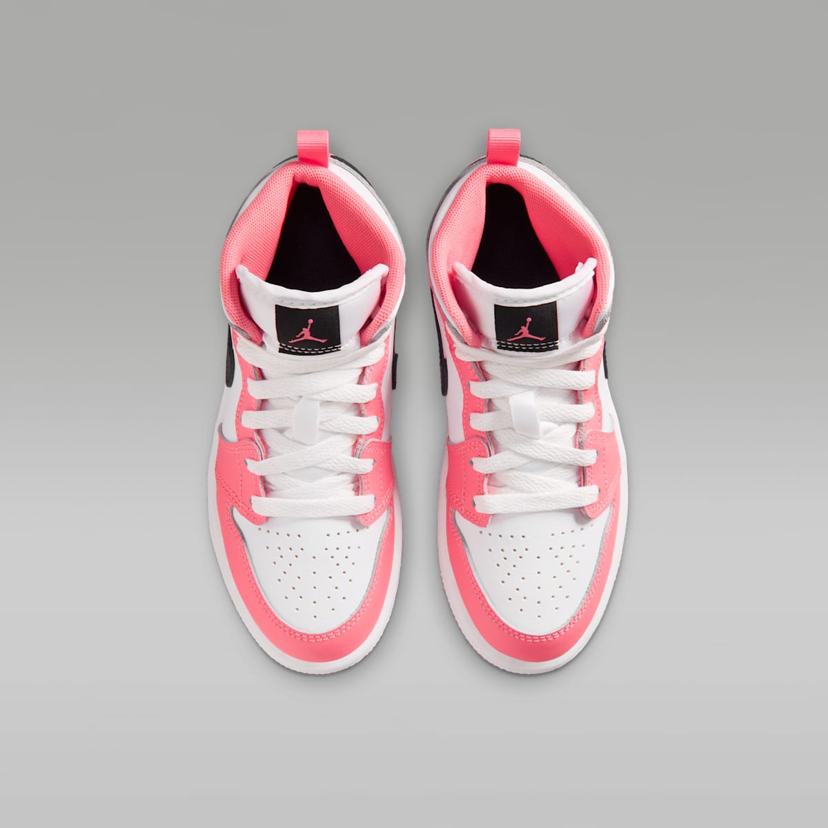 Jordan 1 Mid Little Kids' Shoes - Pink Gaze/White/Black - Image 4